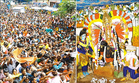 மேல்மலையனூர் அங்காள பரமேஸ்வரி அம்மன் கோவிலில் மயானக் கொள்ளை: லட்சக்கணக்கான பக்தர்கள் சாமி தரிசனம்