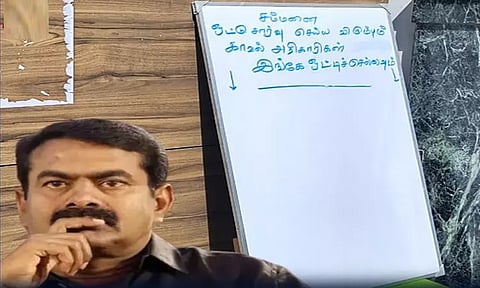 சீமான் வீட்டு வாசலில் போலீஸ் சம்மனை ஒட்ட போர்டு வைப்பு