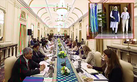 டெல்லி: பிரதமர் மோடி, ஐரோப்பிய ஒன்றிய ஆணைய தலைவர் முன்னிலையில் உயர்மட்ட குழு பேச்சுவார்த்தை