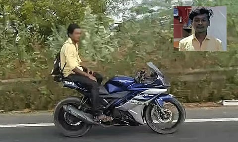 "இந்த மாதிரி தவறை செய்யாதீர்கள்; ஹெல்மெட் அணியுங்கள்.." - பைக் சாகசத்தில் ஈடுபட்டு கைதான இளைஞர்