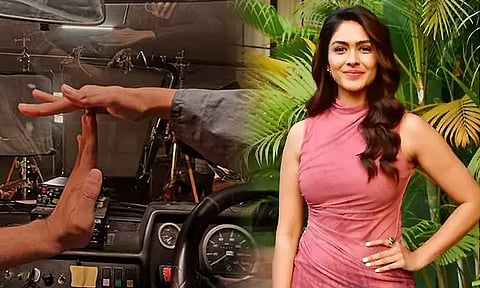 Shooting photo shared by Mrunal Thakur