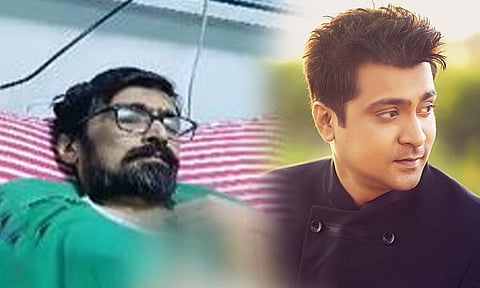 A famous actor who has become unrecognizable due to illness