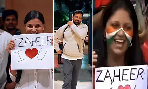 யாரென்று தெரிகிறதா? 20 ஆண்டுகளுப்பிறகு ஜாகீர்கானுக்கு மீண்டும் 'ப்ரப்போஸ்' செய்த ரசிகை - வைரல் வீடியோ