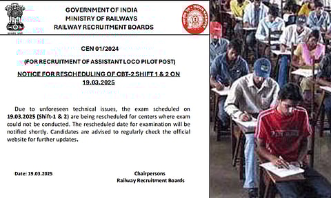 கடைசி நேரத்தில் ஒத்திவைக்கப்பட்ட ரெயில்வே தேர்வு: தேர்வர்கள் அதிர்ச்சி