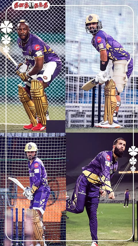 தீவிர பயிற்சியில் கே.கே.ஆர் வீரர்களின் புகைப்படங்கள்..!