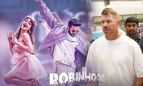 Davidwarner arrives in Hyderabad for the Robinhood Trailer launch & Grand Pre-Release Event today