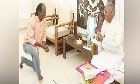 இளையராஜாவை சந்தித்து வாழ்த்து தெரிவித்த நடிகர் முத்துக்காளை