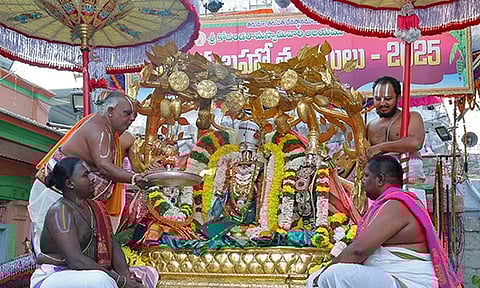 பிரம்மோற்சவ விழா: கல்பவிருட்ச வாகனத்தில் கேதண்டராமர் வீதி உலா