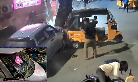 14 வயது சிறுவன் ஓட்டிய கார் மோதி 3 பேர் படுகாயம் - வீடியோ