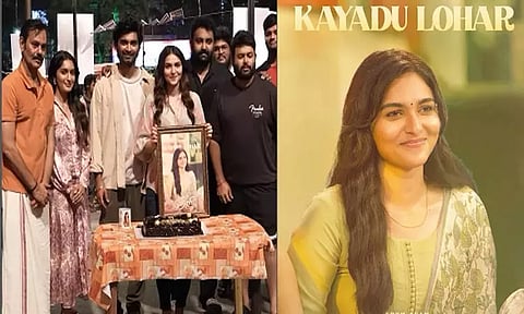 கயாடு லோஹர் பிறந்தநாள்... "இதயம் முரளி" படக்குழு கேக் வெட்டி கொண்டாட்டம்