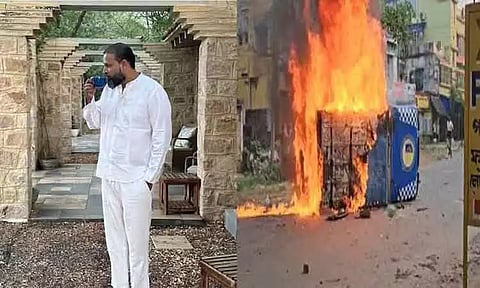 வங்காளம் பற்றி எரியும்போது டீ குடிக்கும் புகைப்படம் வெளியிட்ட எம்.பி.: பா.ஜ.க. கண்டனம்