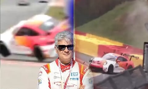 Ajith was involved in an accident during a car race...video released