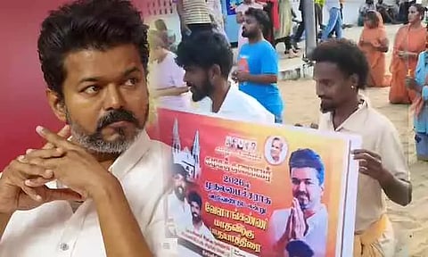 330 km padayatra to pray for Vijay as chief minister...worship at Velankanni Mata Temple