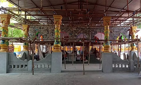கும்பாபிஷேக ஏற்பாடு.. மண்டைக்காடு பகவதியம்மன் கோவிலில் யாகசாலை பணி தீவிரம்