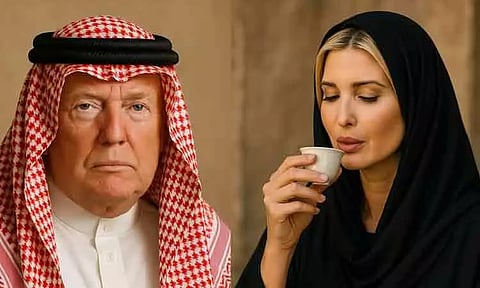 அரபு பாரம்பரிய உடையில் டிரம்ப், இவான்கா - சமூக வலைதளங்களில் வைரலாகும் ஏ.ஐ. புகைப்படம்