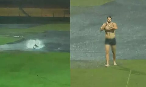 கொளுத்தும் மழை... டைவ் அடித்து விளையாடிய டிம் டேவிட்