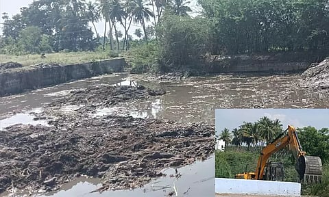 முத்தனூர் குளம், உபரிநீர் கால்வாயை தூர்வாரும் பணி தீவிரம்