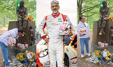 ரேஸர் அயர்டன் சென்னாவுக்கு மரியாதை செலுத்திய அஜித் - வைரலாகும் வீடியோ