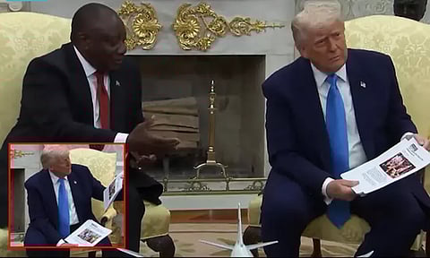 வெள்ளை இன மக்கள் படுகொலை... தென்ஆப்பிரிக்க அதிபருடன் டிரம்ப் காரசார வாக்குவாதம்