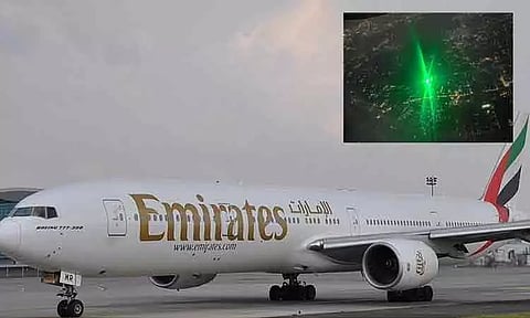 சென்னையில் தரையிறங்க வந்த விமானம் மீது லேசர் ஒளி அடிக்கப்பட்டதால் பரபரப்பு