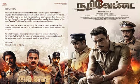 "நரிவேட்டை" படத்தில் ராப் பாடகர் வேடன் பாடல் சேர்ப்பு