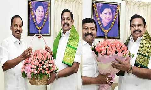 எடப்பாடி பழனிசாமியை சந்தித்து வாழ்த்துபெற்ற அதிமுக ராஜ்யசபா வேட்பாளர்கள்