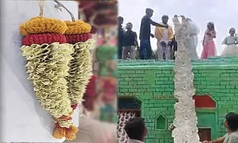 திருமணத்திற்கு கொண்டு வந்த பண மாலையை சுருட்டிச் சென்ற திருடன்