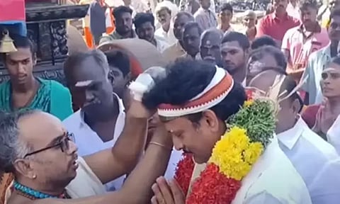 திருவெறும்பூர் கோவில் வைகாசி விசாக திருவிழா தேரோட்டம் - அமைச்சர் அன்பில் மகேஷ் தரிசனம்