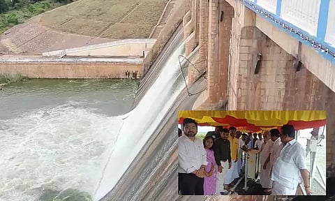 வைகை அணையில் தண்ணீர் திறப்பு: அமைச்சர் ஐ.பெரியசாமி மதகை திறந்து வைத்தார்