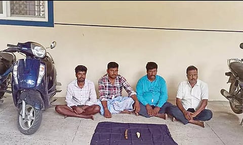 யானை தந்தம் விற்க முயன்ற 4 பேர் கைது