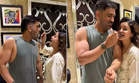 திருமண நாளை கொண்டாடிய தோனி- சாக்சி தம்பதி: வைரலாகும் புகைப்படங்கள்