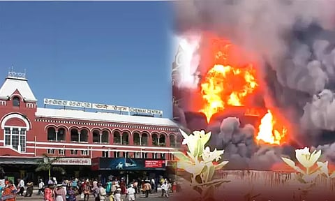 சரக்கு ரெயிலில் தீ விபத்து - 8 ரெயில்கள் ரத்து