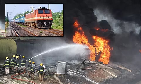 சரக்கு ரெயிலில் தீ விபத்து.. மேலும் 4 ரெயில்கள் ரத்து - வெளியான முக்கிய தகவல்