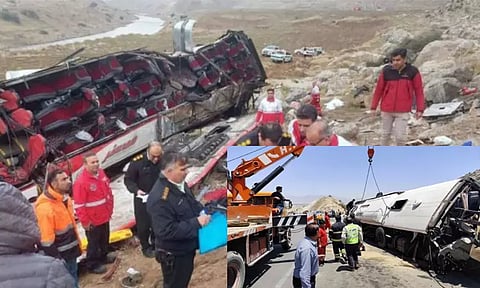 ஈரான்: பஸ் கவிழ்ந்து கோர விபத்து - 21 பேர் பலி