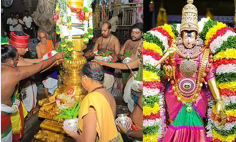 மதுரை மீனாட்சி அம்மன் கோவிலில் ஆடி முளைக்கொட்டு திருவிழா தொடங்கியது