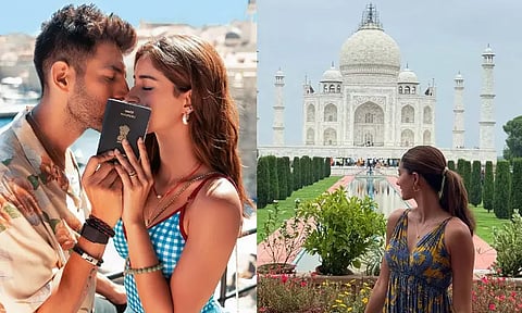 Kartik Aaryan shoots for Tu Meri Main Tera with Ananya, Jackie Shroff at Taj Mahal