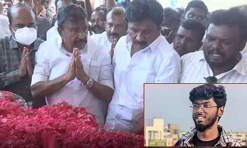 படுகொலை செய்யப்பட்ட கவின் உடல் உறவினர்களிடம் ஒப்படைப்பு - அமைச்சர் மரியாதை