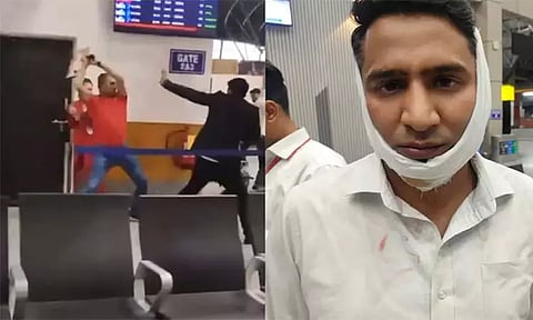 ஸ்பைஸ்ஜெட் ஊழியர்களை கொடூரமாக தாக்கிய ராணுவ அதிகாரி; விமான நிலையத்தில் பரபரப்பு