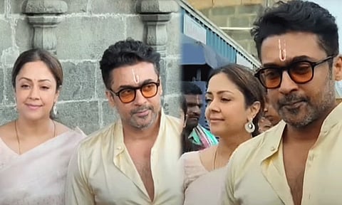 திருப்பதி கோவிலில் குடும்பத்தினருடன் சாமி தரிசனம் செய்த நடிகர் சூர்யா