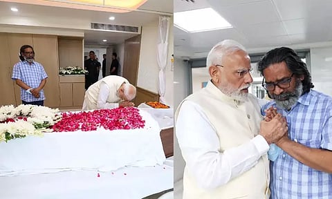 ஜார்க்கண்ட் முன்னாள் முதல் மந்திரி சிபு சோரன் மறைவு: பிரதமர் மோடி நேரில் அஞ்சலி