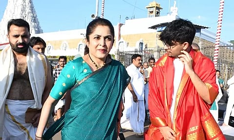 Actress Ramya Krishna with Her Son Visit Tirumala