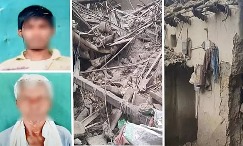 கனமழையால் வீடு இடிந்து விபத்து; தந்தை, மகன் பலி