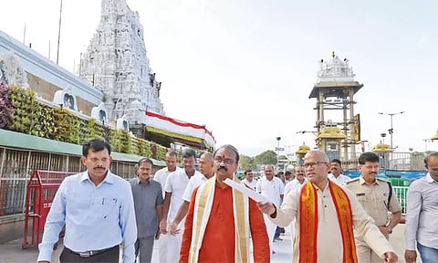 பிரமோற்சவ விழா ஏற்பாடுகளை ஆய்வு செய்த தேவஸ்தான நிர்வாக அதிகாரி