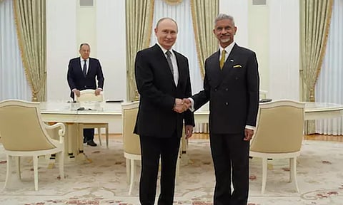 ரஷிய அதிபர் புதினுடன் வெளியுறவுத்துறை மந்திரி ஜெய்சங்கர் சந்திப்பு