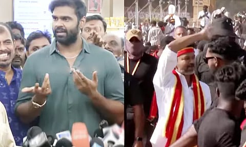 Shanmuga Pandian responds to Vijay's speech about Vijayakanth