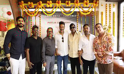 பிரபு தேவா- வடிவேலு இணைந்து நடிக்கும் புதிய படத்தின் பூஜை