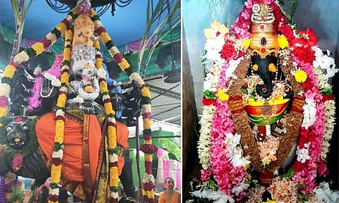 சிறப்பு அலங்காரத்தில் காட்சியளிக்கும் பரமத்தி வேலூர் பஞ்சமுக விநாயகர் மற்றும் கோப்பணம்பாளையம் விநாயகர் 