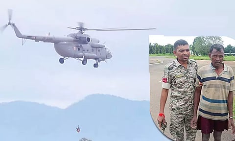 ஆற்று வெள்ளத்தில் சிக்கிய நபர்; 20 மணிநேரத்திற்குப்பின் மீட்பு