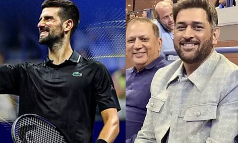 அமெரிக்க ஓபன் டென்னிஸ் போட்டியை நேரில் கண்டு ரசித்த தோனி