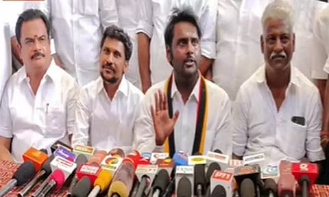 ‘த.வெ.க.வுடன் கூட்டணி வைப்பது குறித்து தே.மு.தி.க. மாநாட்டில் அறிவிப்போம்’ - விஜயபிரபாகரன்